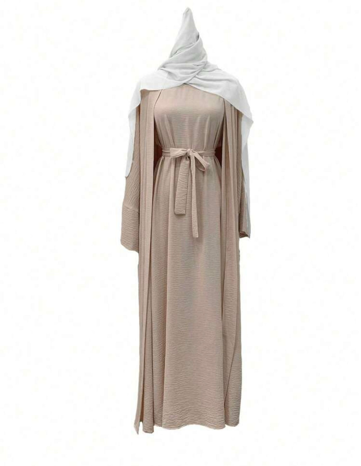 4 pc Abaya with dress Kimono belt and veil