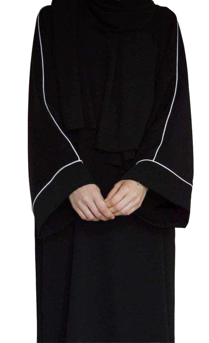 3 pc Open front Abaya with veil