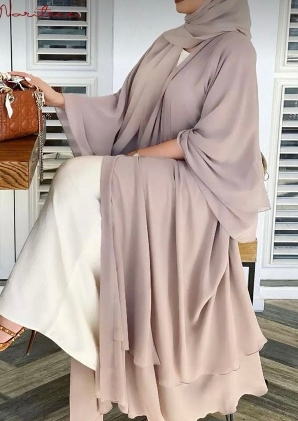 3 pc Abaya with veil + Hijab Scarf Veil