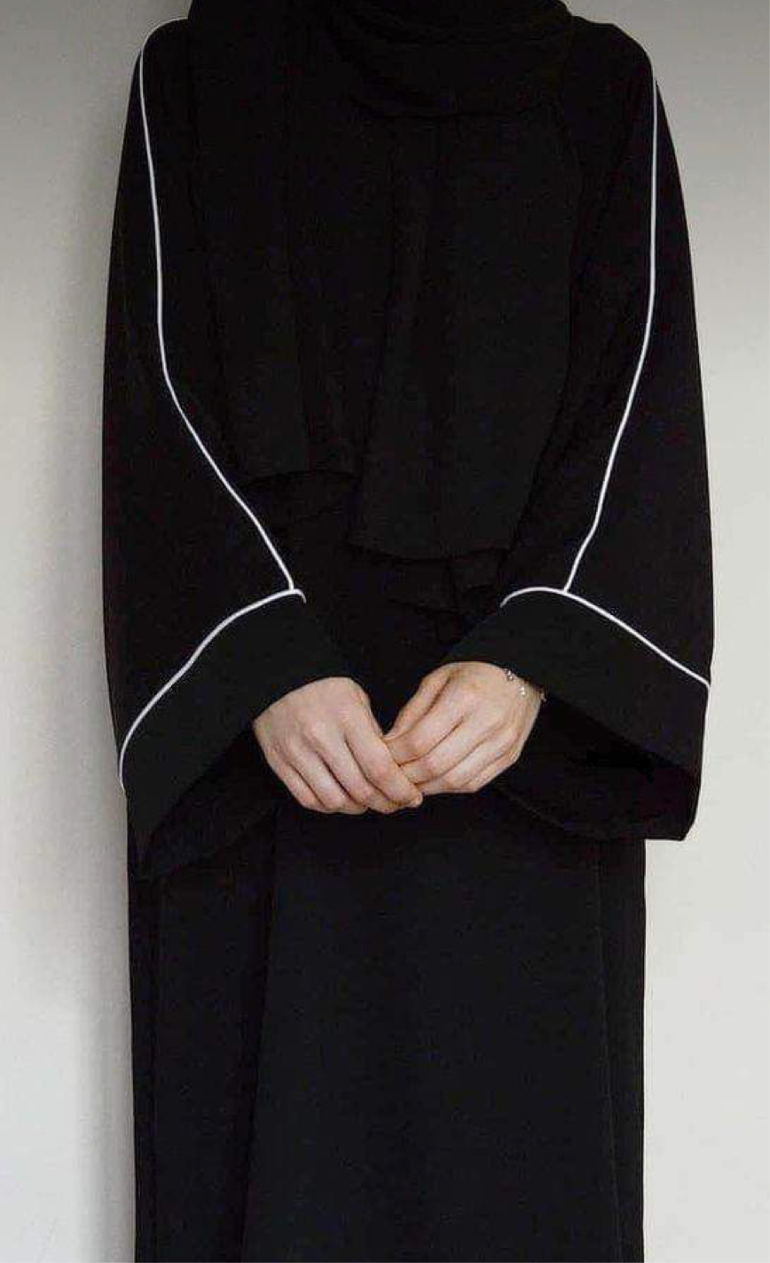 3 pc Open front Abaya with veil