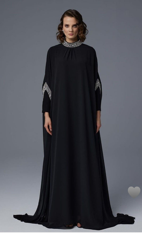 Black Sparkling Loose Abaya | Elegant Modest Evening Wear