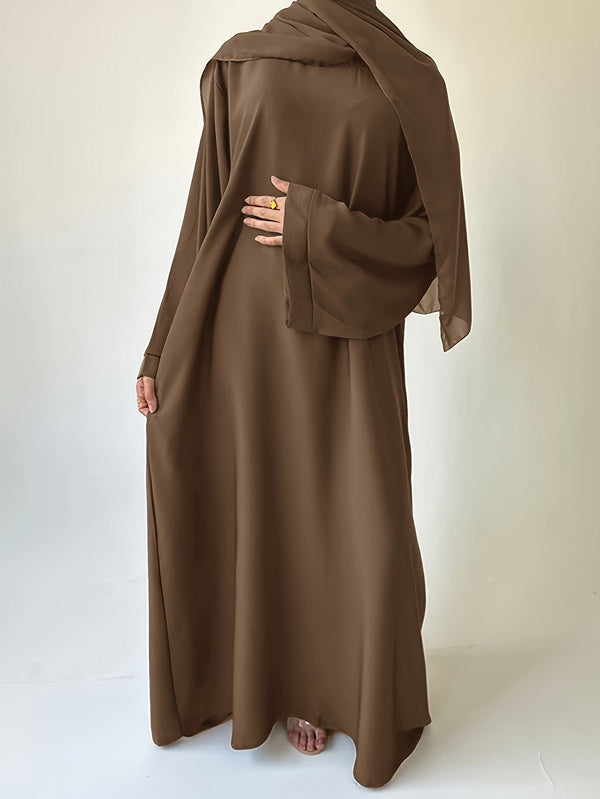 Classic Brown Abaya With Hijab | Modest Everyday Wear |Abaya-online.com