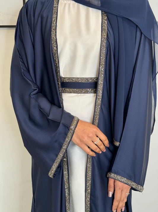 4pc Elegant Abaya Navy blue set