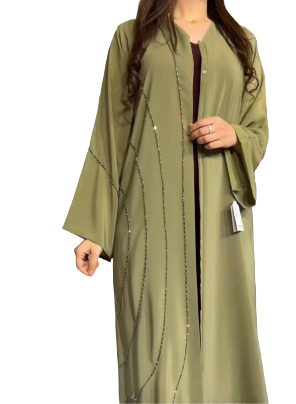 Open front Abaya with veil