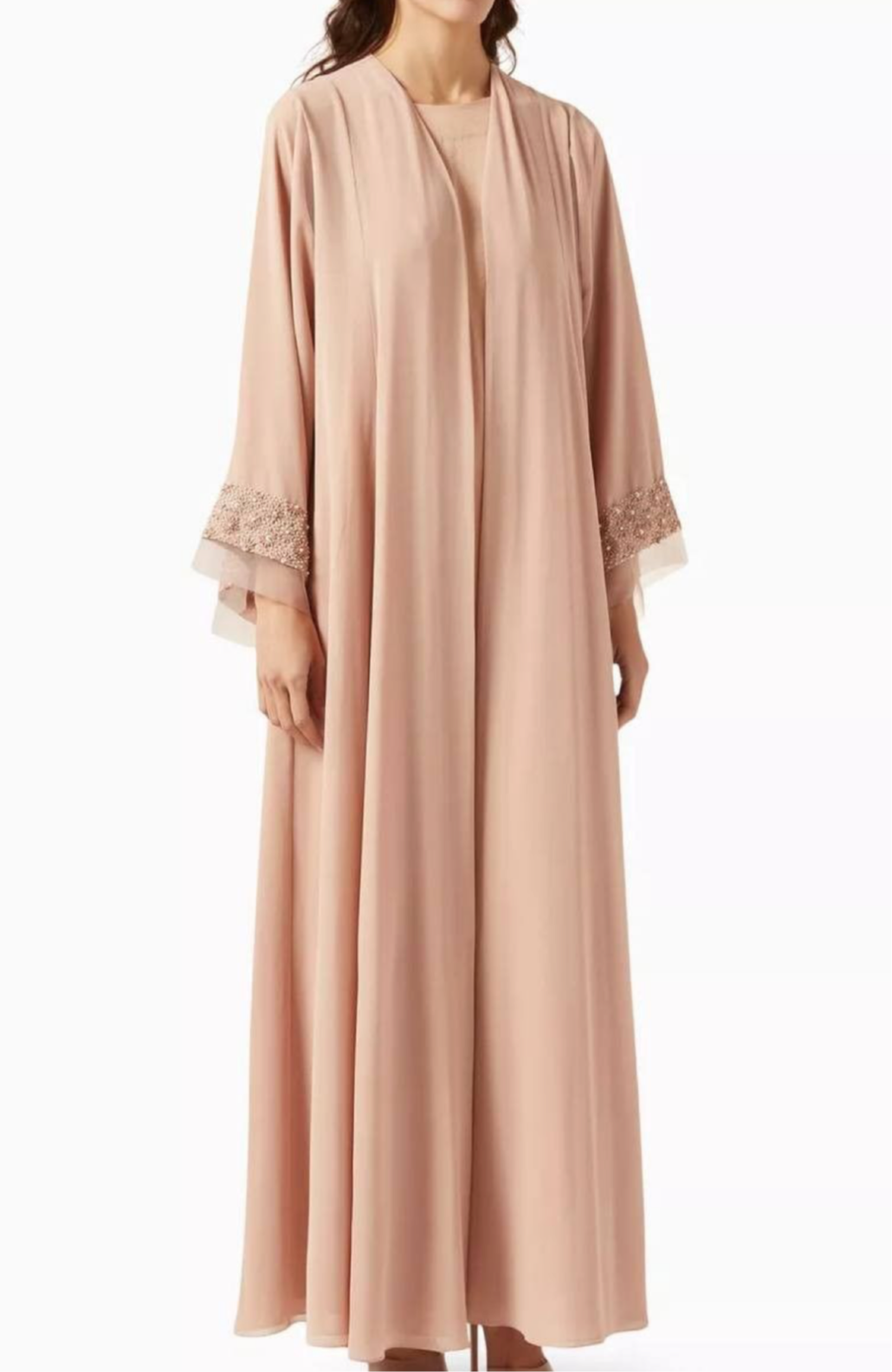 3 pc open front Abaya with veil