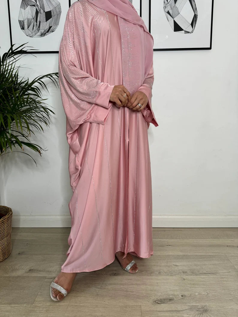 Elegant pink Abaya set