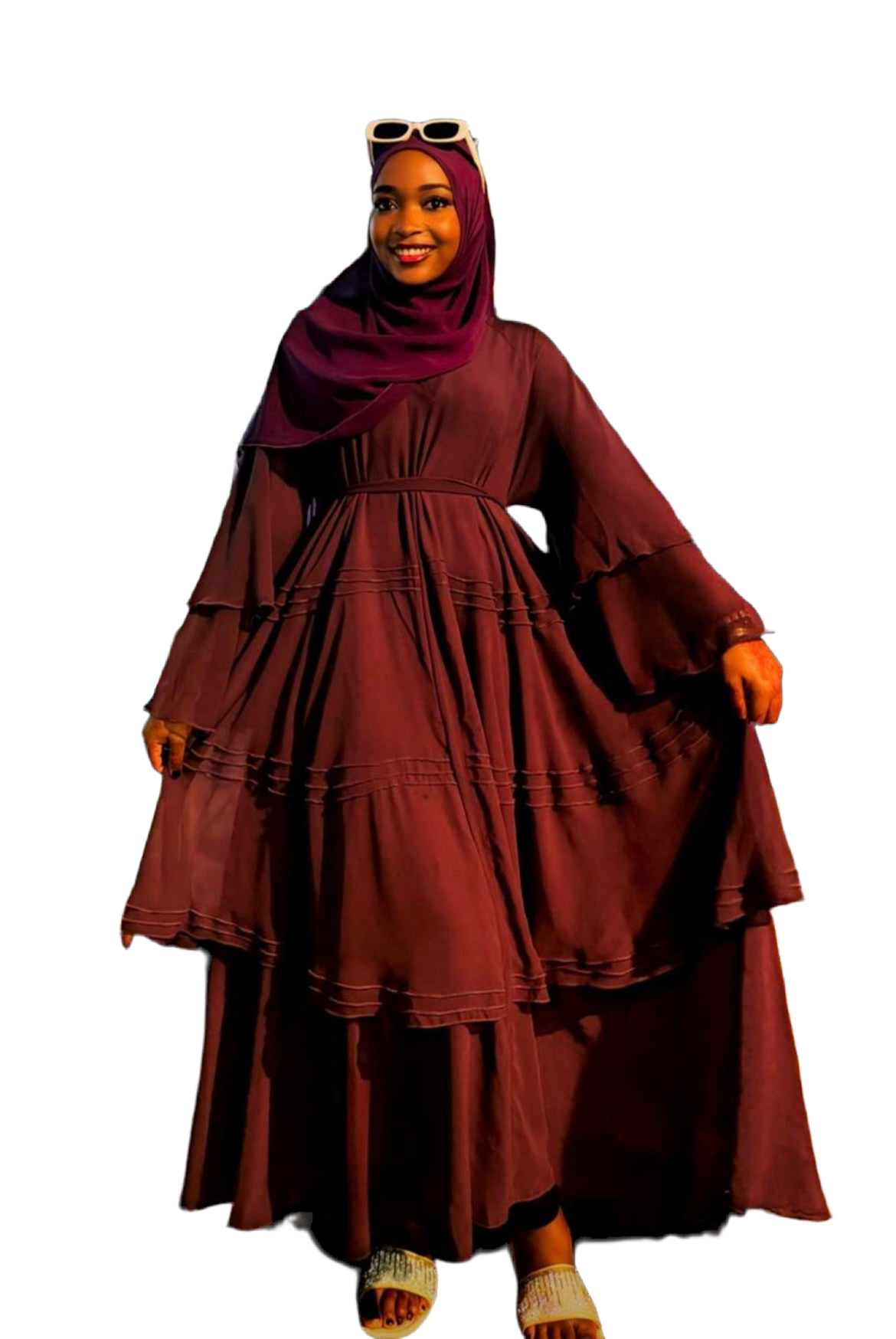 3 pc women Abaya with belt & veil