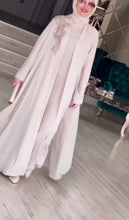 Beige Embroidered Abaya – Elegant Modest Wear with Detailed Craftsmanship